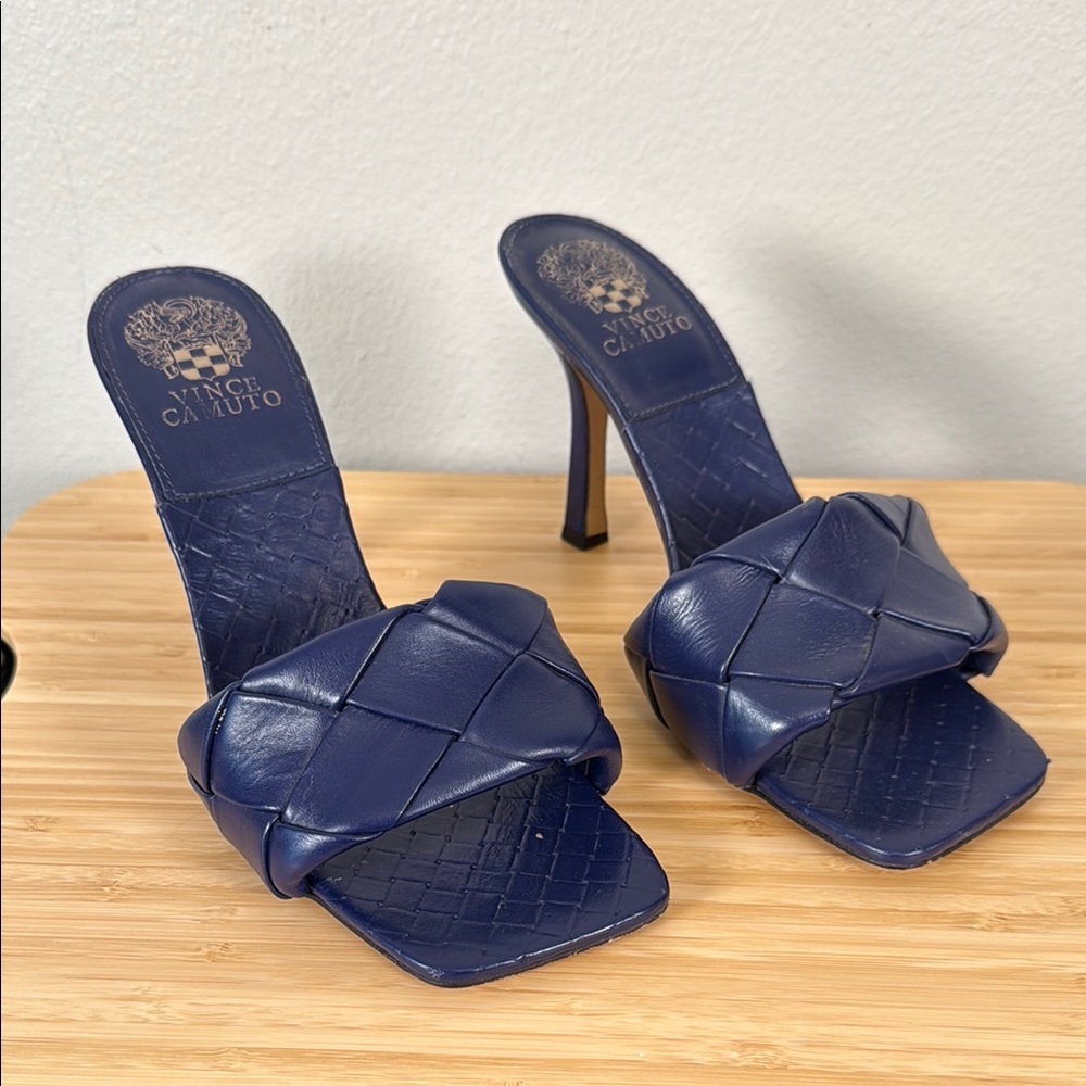Vince Camuto Navy Quilted Heels